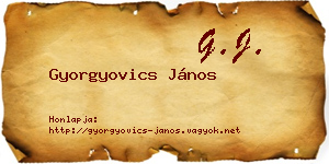 Gyorgyovics János névjegykártya