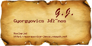 Gyorgyovics János névjegykártya